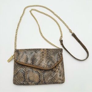 Hobo Daria Autumn Python Leather Crossbody Clutch Bag